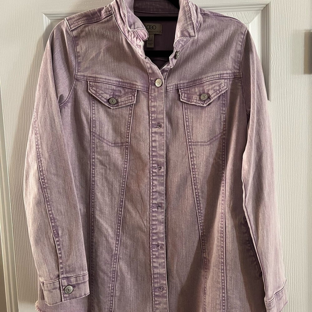 LOGO by Lori Goldstein Lavender Denim Jacket